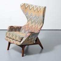 Adrian Pearsall LARGE WING Lounge Chair, Missoni Upholstery - Sold for $5,760 on 05-24-2025 (Lot 42).jpg